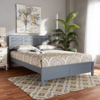 Baxton Studio Adela-Gray-Full Adela Modern and Contemporary Grey Finished Wood Full Size Platform Bed